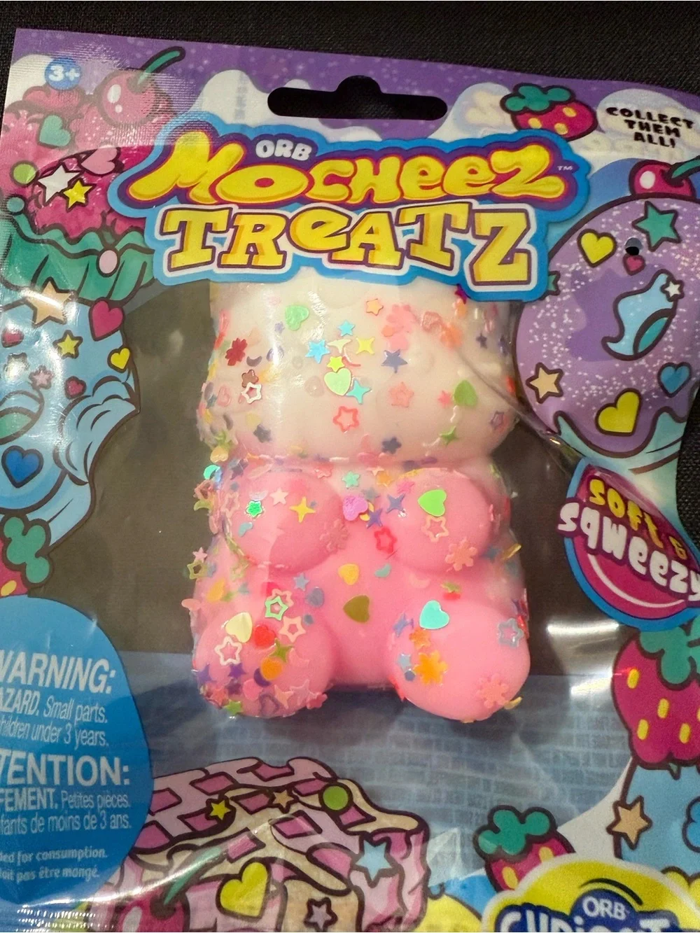 ORB Mosheez Treatz Soft Squeezy Pink & Cream Collectible Toy